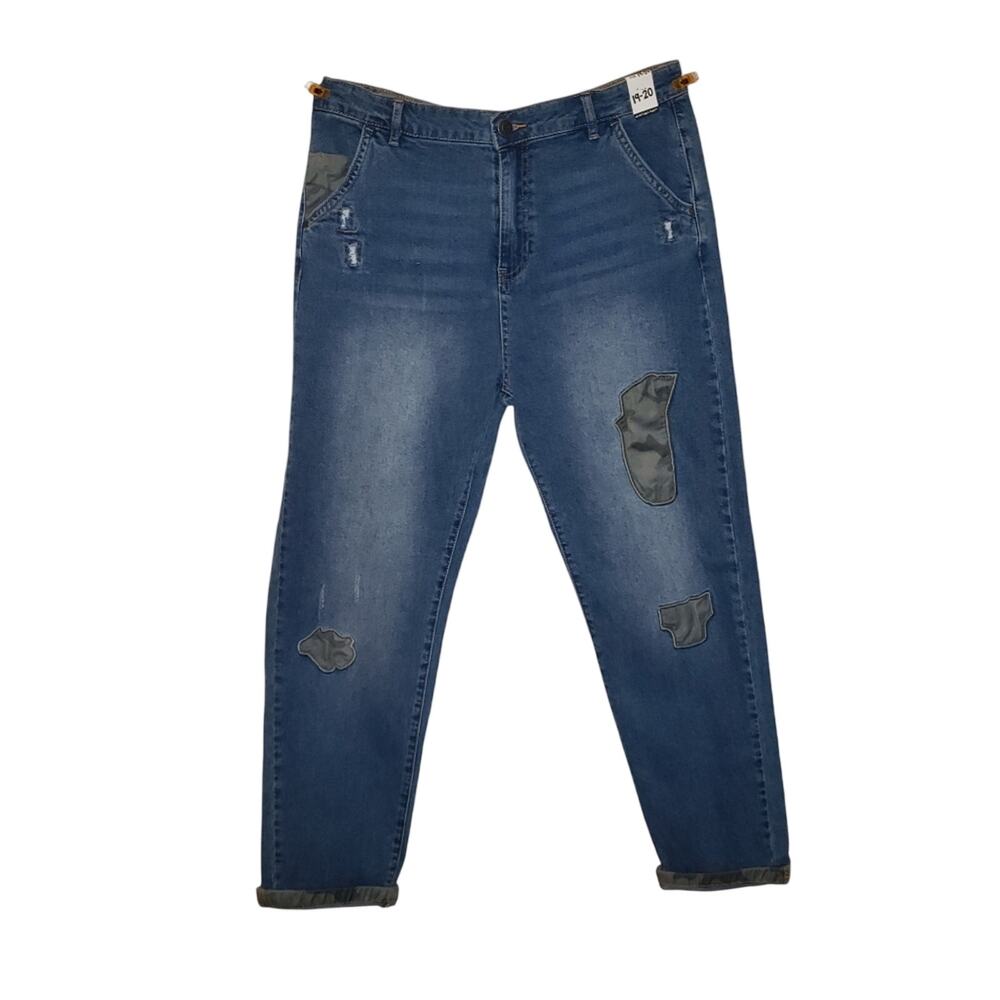 Cotton On Youth Size 19-20 Husky Camo Utility Cargo Jeans Gorpecore Denim